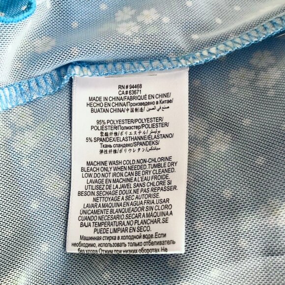 Retro BCBGeneration Sky Blue Baby Tee Crop Top Whimsigoth Floral Juniors Size L - Picture 9 of 9